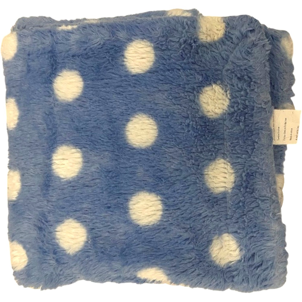 Runt 1478 Blue White Polka‎ Dot Plush Baby Boy Blanket Soft 30x38 Security
